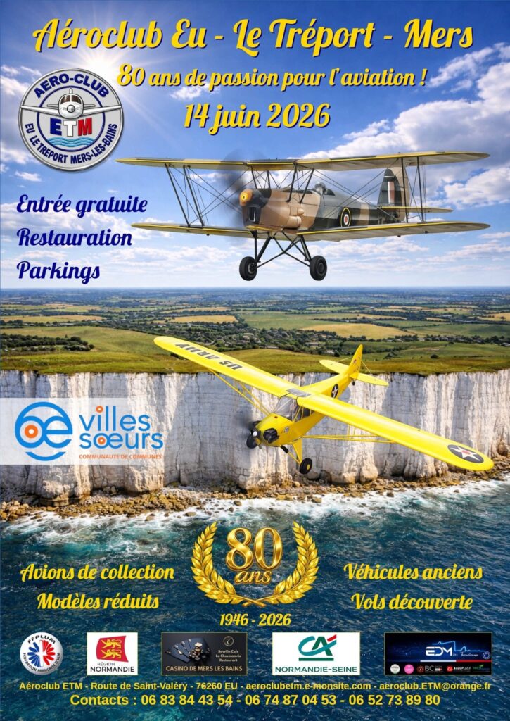 aerodrome : 80 ans de l'aéroclub eu - le treport - mers
